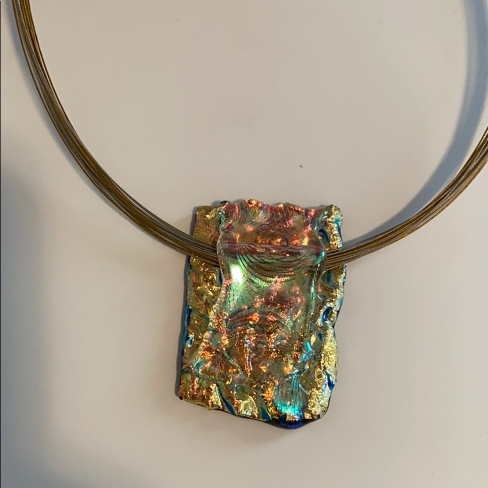 Dichroic glass necklace